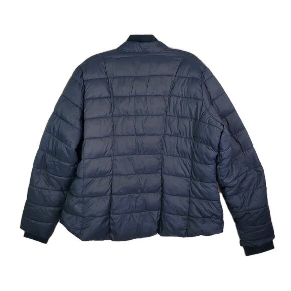 Torrid Puffer Jacket Sz 1/1X Blue Lightweight Zip Snap Hi Low Pockets 14/16 Coat - Picture 6 of 8